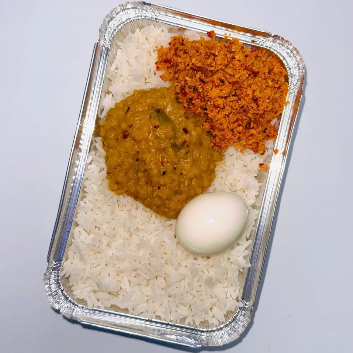 Home style Sri Lankan breakfast rice and curry