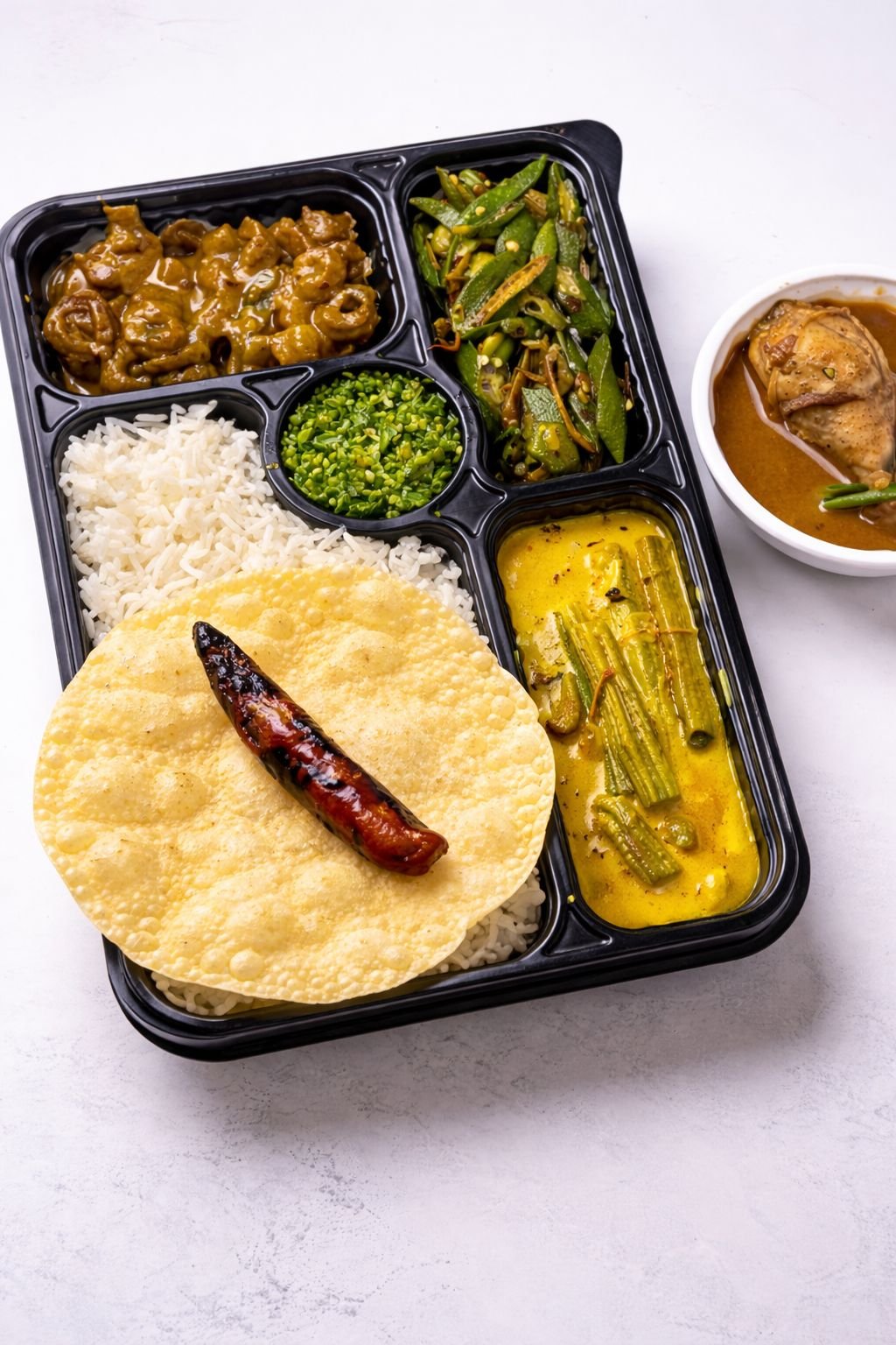 Rice and curry lunch box from Sunbeamlanka delivery JVC